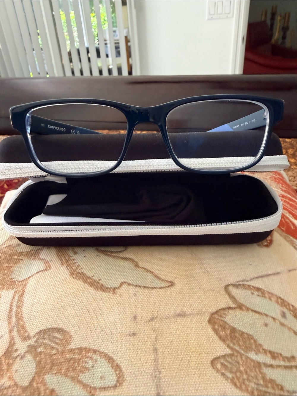 Converse Matte Navy Blue Rectangular Eyeglass Frames